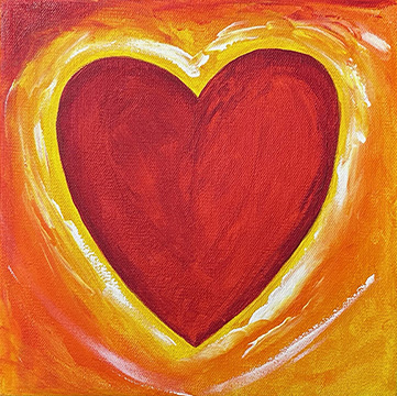 Heart of Fire (10 x 10) - Heartful Art by Raphaella Vaisseau