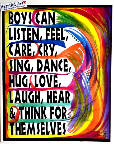 What boys can do poster (11x14) - Heartful Art by Raphaella Vaisseau