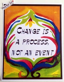 Change is a process 11x14 AA recovery poster - Heartful Art by Raphaella Vaisseau