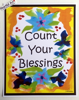 Count your blessings 11x14 poster - Heartful Art by Raphaella Vaisseau