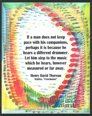 If a man does not keep pace poster (lg) - Thoreau