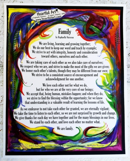 Family poster (11x14) - Heartful Art by Raphaella Vaisseau