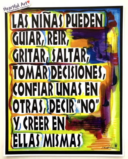 Las Ninas pueden what girls can do Spanish poster (11x14) - Heartful Art by Raphaella Vaisseau