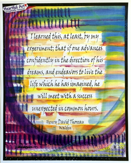 I learned this Henry David Thoreau poster (11x14) - Heartful Art by Raphaella Vaisseau