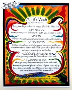 A life wish original poetry poster (11x14) - Heartful Art by Raphaella Vaisseau