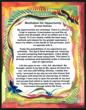 Meditation for Opportunity Ernest Holmes poster (11x14) - Heartful Art by Raphaella Vaisseau