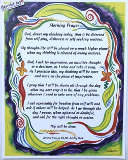 Morning Prayer AA Eleventh Step (11x14) - Heartful Art by Raphaella Vaisseau
