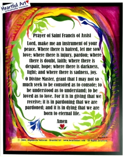 Prayer of Saint Francis poster (11x14) - Heartful Art by Raphaella Vaisseau
