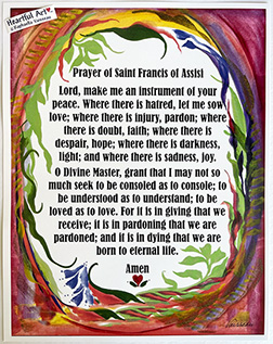 Prayer of Saint Francis poster (11x14) - Heartful Art by Raphaella Vaisseau