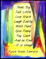 Think big, pay cash Ralph Waldo Emerson poster (11x14) - Heartful Art by Raphaella Vaisseau