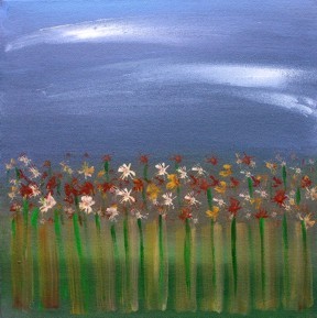 Storm Clouds and Flowers print