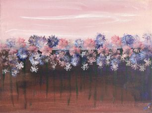 Sunset Over Prairie Flowers (12x16) - Heartful Art by Raphaella Vaisseau
