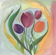 Loving Tulips (8x8 print) - Heartful Art by Raphaella Vaisseau