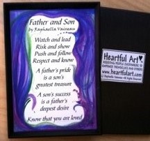 Father and Son magnet - Heartful Art by Raphaella Vaisseau