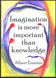 Imagination is more important Albert Einstein magnet - Heartful Art by Raphaella Vaisseau