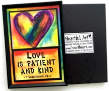 Love is patient and kind 1 Corinthians 13:4 Bible magnet - Heartful Art by Raphaella Vaisseau