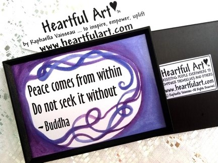 Peace comes from within Buddha magnet (2x3) - Heartful Art by Raphaella Vaisseau