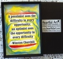 Pessimist Optimist Winston Churchill magnet -  Heartful Art by Raphaella Vaisseau