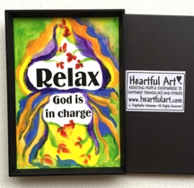 Relax God is in charge AA magnet - Hearful Art by Raphaella Vaisseau