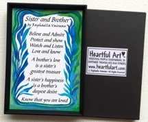 Sister and Brother magnet - Heartful Art by Raphaella Vaisseau