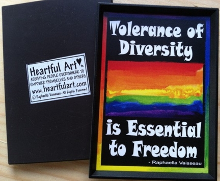 Tolerance of diversity magnet (2x3) Heartful Art by Raphaella Vaisseau