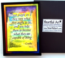 Treat people Goethe magnet - Heartful Art by Raphaella Vaisseau