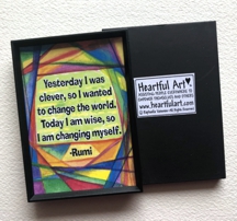 Yesterday I was clever Rumi magnet - Heartful Art by Raphaella Vaisseau