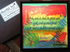 Ask and it shall be given Matthew 7:7 magnet - Heartful Art by Raphaella Vaisseau