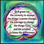 God grant me ... AA magnet with Recovery Symbol of Unity - Heartful Art by Raphaella Vaisseau