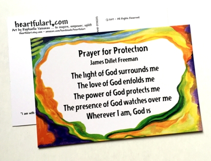 Prayer for protection James Dillet Freeman postcards - Heartful Art by Raphaella Vaisseau