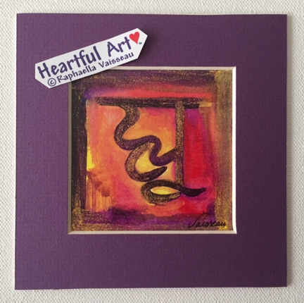 Hu symbol print in purple and gold (5x5) - Heartful Art by Raphaella Vaisseau