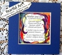 Mother and Son original poem quote (5x5) - Heartful Art by Raphaella Vaisseau