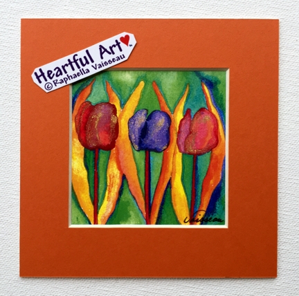 Rainbow Tulips print - Heartful Art by Raphaella Vaisseau