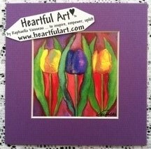 Tulips on purple and red print - Heartful Art by Raphaella Vaisseau