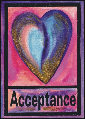 Acceptance quality poster (5x7) - Heartful Art by Raphaella Vaisseau