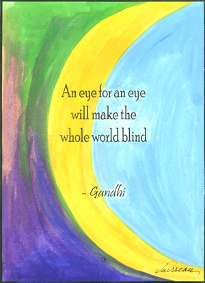 An Eye for an Eye Gandhi poster (5x7) - Heartful Art by Raphaella Vaisseau