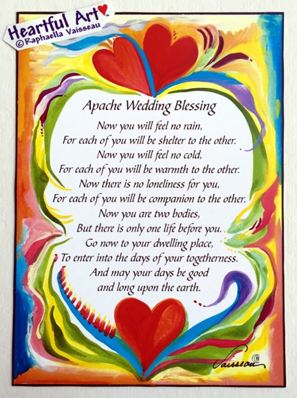 Apache Wedding Blessing poster (5x7) - Heartful Art by Raphaella Vaisseau