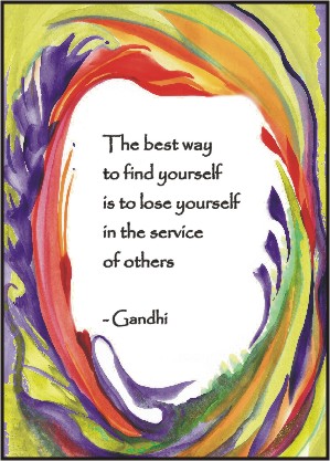 Best way to find yourself Gandhi poster (5x7) - Heartful Art by Raphaella Vaisseau