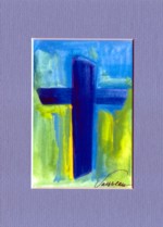 Cross of blue (print) - Heartful Art by Raphaella Vaisseau