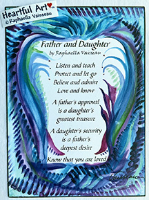 Father and Daughter original prose poster (5x7) - Heartful Art by Raphaella Vaisseau