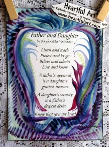 Father and Daughter original prose poster (5x7) - Heartful Art by Raphaella Vaisseau