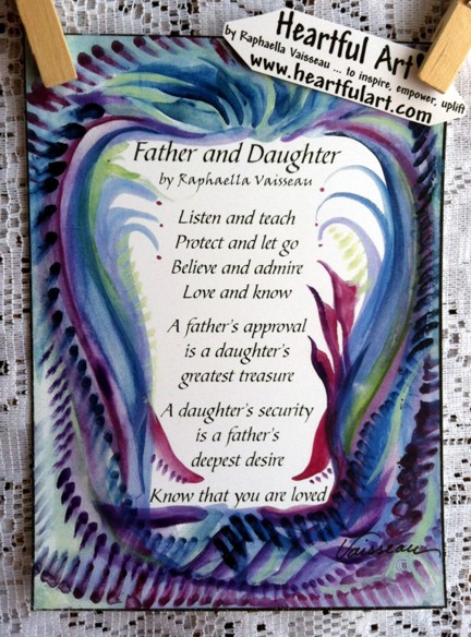 Father and Daughter original prose poster (5x7) - Heartful Art by Raphaella Vaisseau