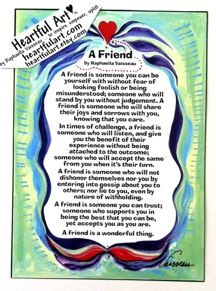 Friend original prose poster (5x7) - Heartful Art by Raphaella Vaisseau