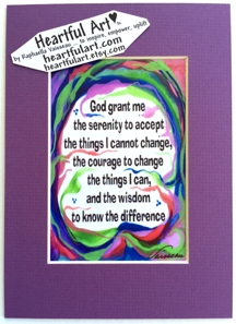 God Grant Me Serenity Prayer quote (5x7) - Heartful Art by Raphaella Vaisseau