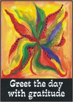 Greet the day with gratitude poster (5x7) - Heartful Art by Raphaella Vaisseau