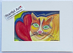 Heart Kitty print - Heartful Art by Raphaella Vaisseau