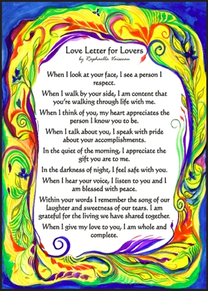Love letter for lovers original prose poster (5x7) - Heartful Art by Raphaella Vaisseau