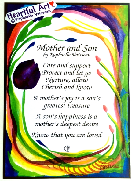 Mother and Son original prose poster (5x7) - Heartful Art by Raphaella Vaisseau
