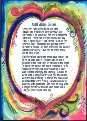 On Love poster (sm) - Kahlil Gibran