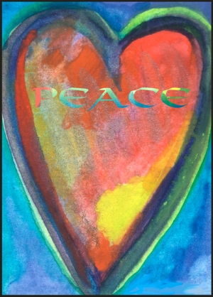 Peace heart poster (5x7) - Heartful Art by Raphaella Vaisseau